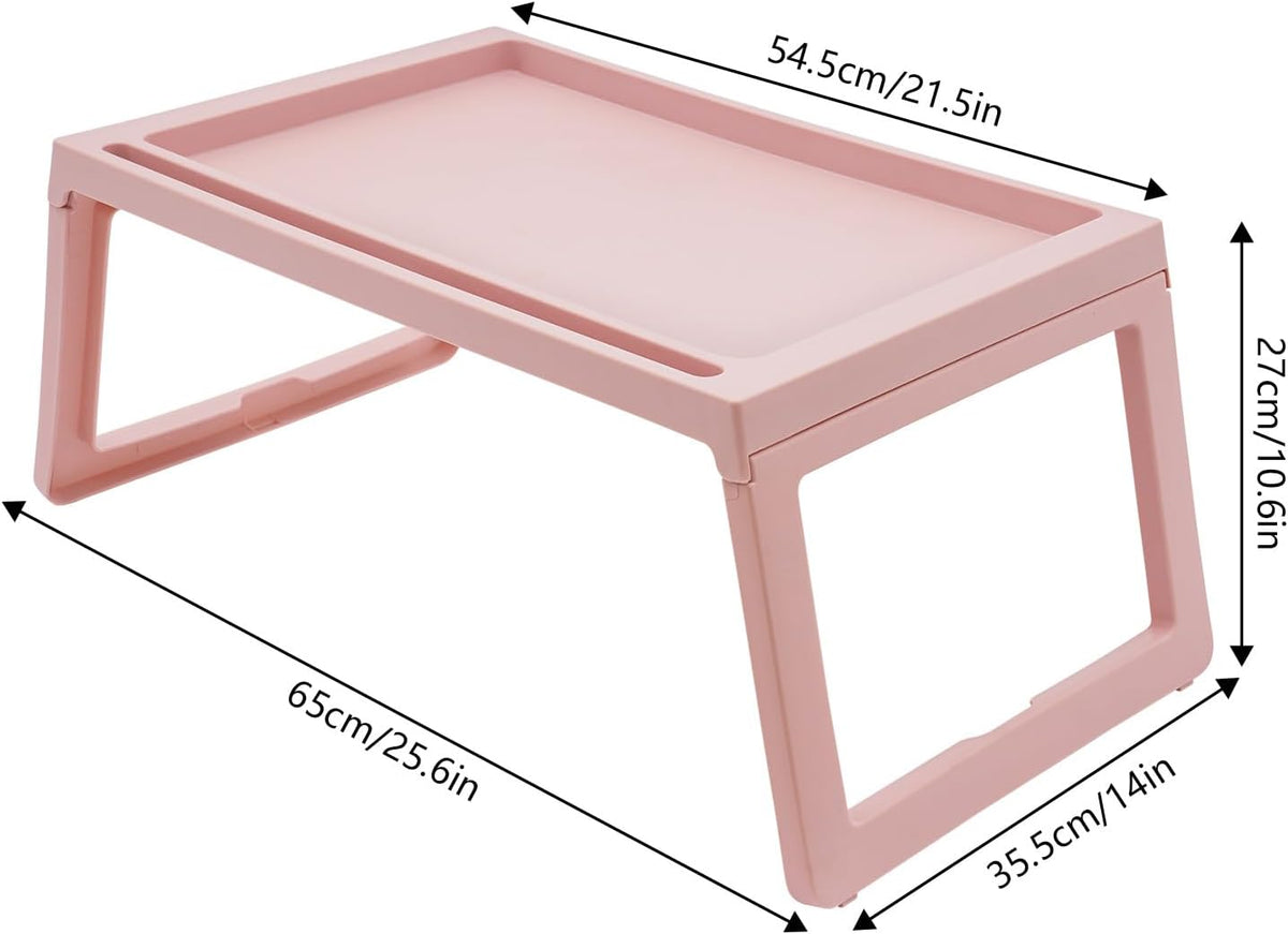 Laptop Bed Desk, Foldable Laptop Beds Desk with Legs, Fortable Notebook Stand Desk Tray for for Eating, Reading and Working, 8-Piece (Pink-6pcs)