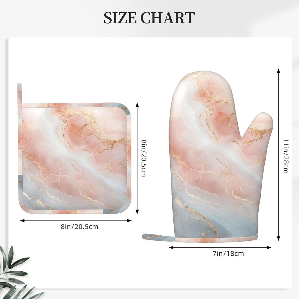 Oven Mitts Pot Holders Set Marble Light Pink Abstract Silicone Kitchen Gloves Potholders Heat Resistant for Chef Baking Cooking Grilling BBQ 4 Pack Mitt
