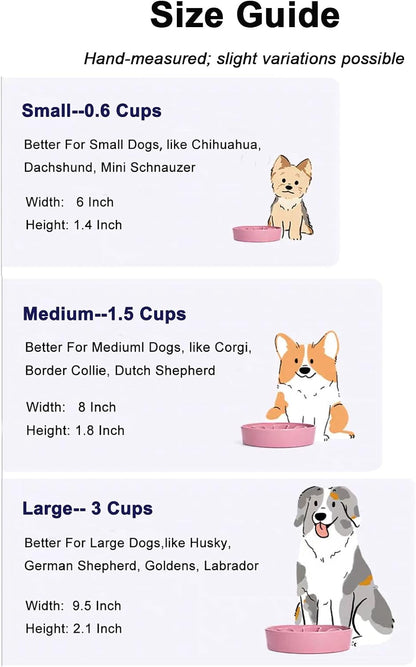 Slow Feeder Dog Bowls Ceramic, 1.5 Cups Dog Food Bowl, Puppy Slow Feeder Dish for Fast Eaters,Pink Bloom