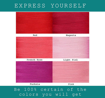 Sewing Thread in Red & Pink Color Tones – 6 Spools of Polyester Thread for Sewing Machine for Beginners, Hand Stitching & Quilting - 1000 yds per Spool