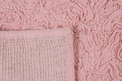 Bell Flower Collection 100% Cotton Tufted Bath Rugs, Extra Soft and Absorbent Bath Rugs, Non-Slip Bath Mats, Machine Washable, Bath Mats for Bathroom Floor and Tub, 25"x25" Heart, Pink