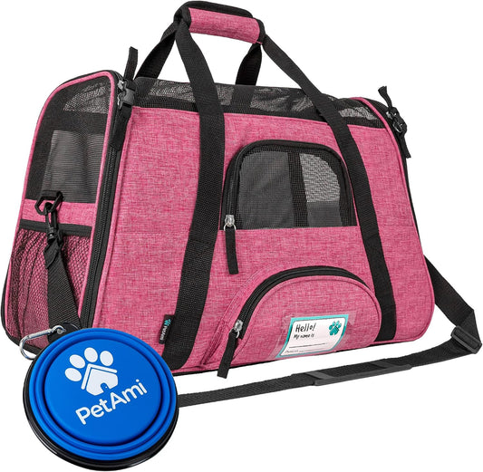 Airline Approved Pet Carrier for Cats Small Dogs, Small Heather Pink