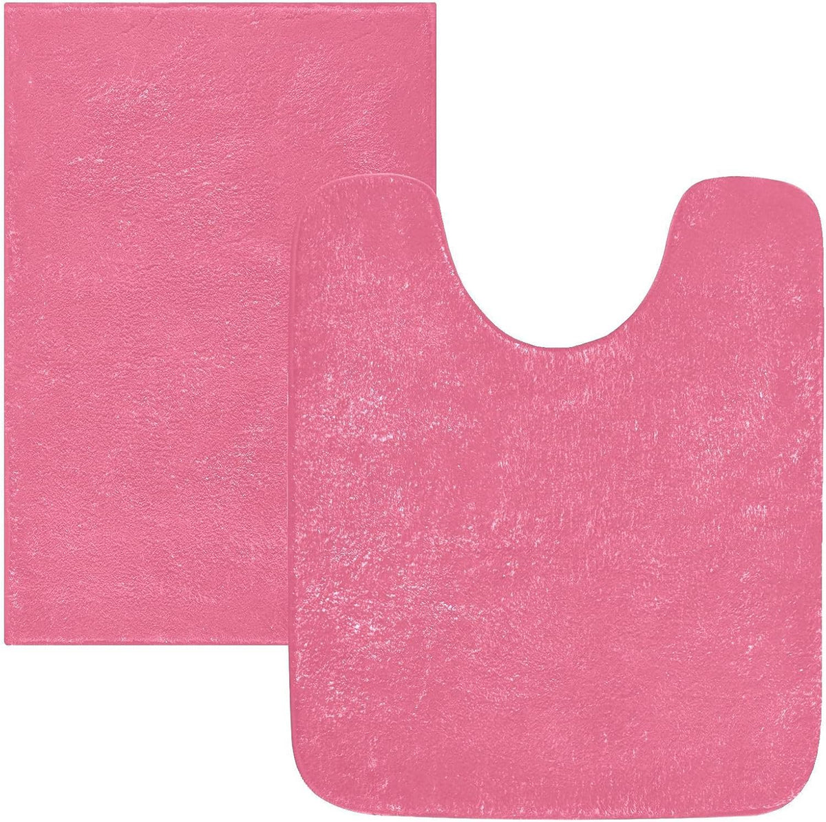 Plain Pink Solid Color Bathroom Rugs, Non Slip Dry Quickly Bath Mat, Absorbent Soft Bath Rugs for Bathroom, Toilet and Shower Floor