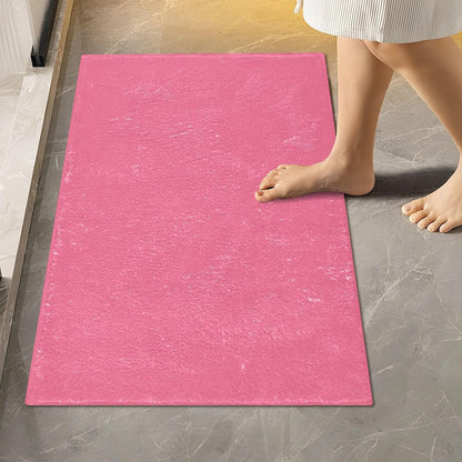 Plain Pink Solid Color Bathroom Rugs, Non Slip Dry Quickly Bath Mat, Absorbent Soft Bath Rugs for Bathroom, Toilet and Shower Floor