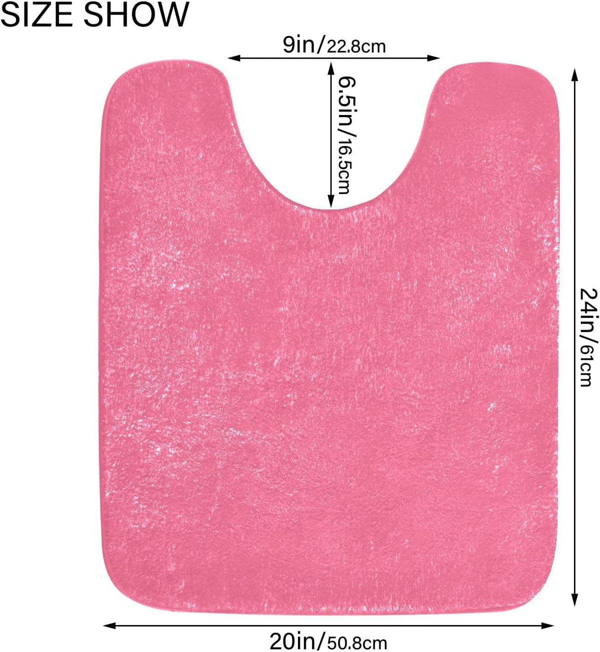 Plain Pink Solid Color Bathroom Rugs, Non Slip Dry Quickly Bath Mat, Absorbent Soft Bath Rugs for Bathroom, Toilet and Shower Floor