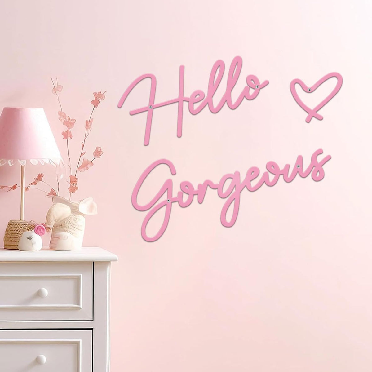 Metal Hello Gorgeous Wall Art Modern Farmhouse Wall Decor Signs