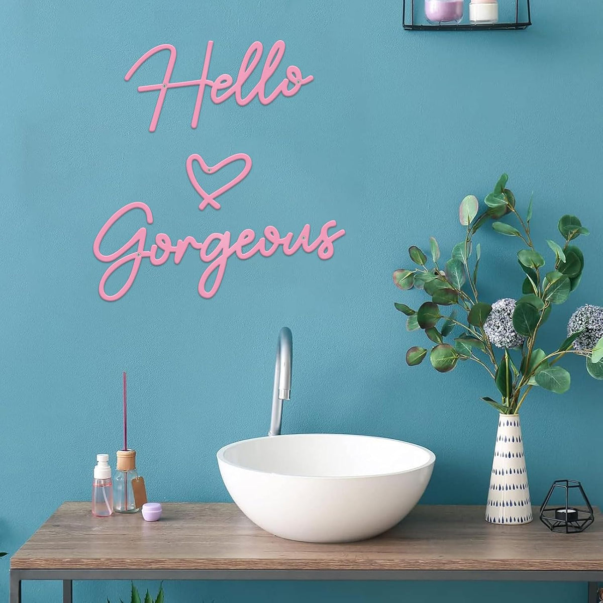Metal Hello Gorgeous Wall Art Modern Farmhouse Wall Decor Signs