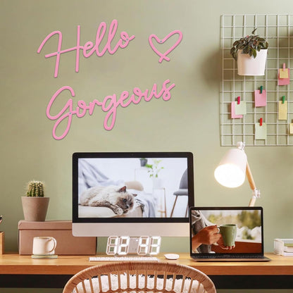 Metal Hello Gorgeous Wall Art Modern Farmhouse Wall Decor Signs