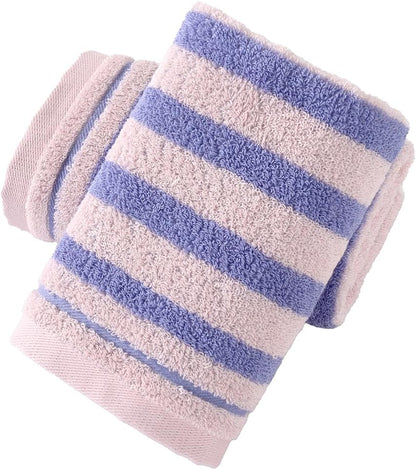 Striped Hand Towel Set of 2 Pink & Purple 13 X 29 Inch