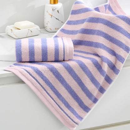 Striped Hand Towel Set of 2 Pink & Purple 13 X 29 Inch