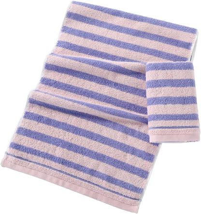 Striped Hand Towel Set of 2 Pink & Purple 13 X 29 Inch