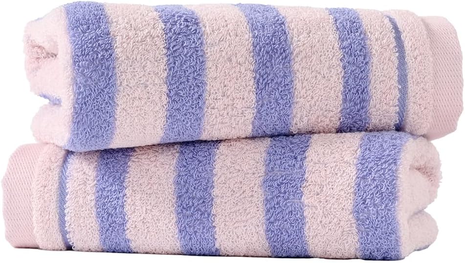 Striped Hand Towel Set of 2 Pink & Purple 13 X 29 Inch