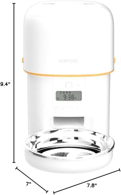 Yuposl Automatic Cat Feeders - 2L Cat Food Dispenser Easy to Use, Timed Automatic Pet Feeder with Over 180-day Battery Life, 1-6 Meals Dry Food Programmable Portion Control Also for Dogs