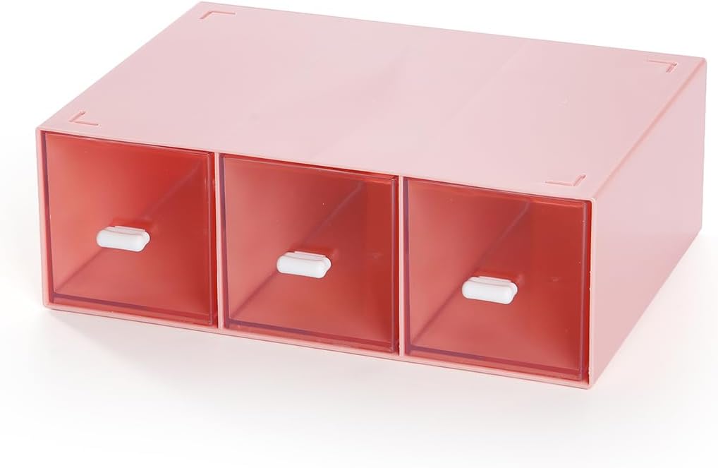 Desk Organizer 3 Drawers, Stackable Makeup Organizer, Small Toolbox
