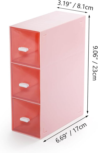 Desk Organizer 3 Drawers, Stackable Makeup Organizer, Small Toolbox