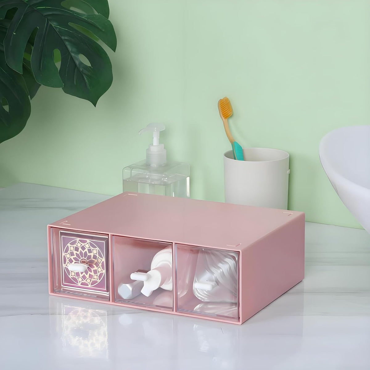 Desk Organizer 3 Drawers, Stackable Makeup Organizer, Small Toolbox