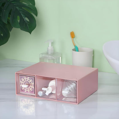 Desk Organizer 3 Drawers, Stackable Makeup Organizer, Small Toolbox