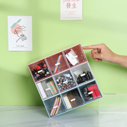 Desk Organizer 3 Drawers, Stackable Makeup Organizer, Small Toolbox