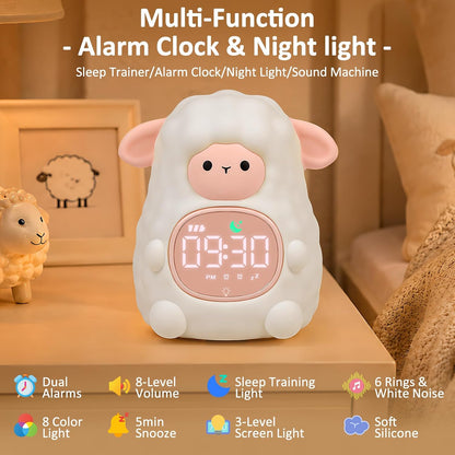 Sheep Kids Alarm Clock with Night Light, OK to Wake Clock for Toddler