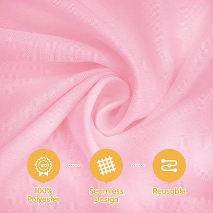 4 Pack Pink Round Tablecloths 120 Inch for 60" Tables
