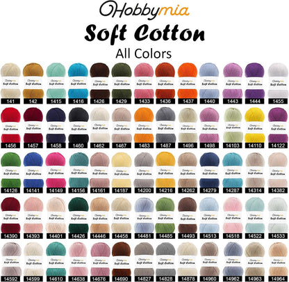Soft Cotton Blend Crochet Yarn – Sport Weight Yarn for Crochet & Knitting – 100g / 361yds – 55% Cotton 45% Acrylic – Ideal for Amigurumi & Baby Projects (Pink - Bright Pink, 1 Skein)