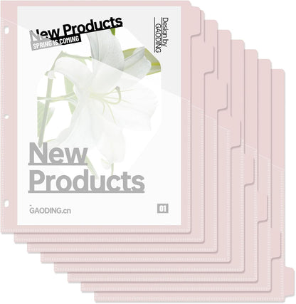 Binder Dividers with Pockets, Index Dividers for 3‑Ring Binders