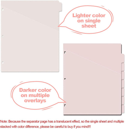 Binder Dividers with Pockets, Index Dividers for 3‑Ring Binders