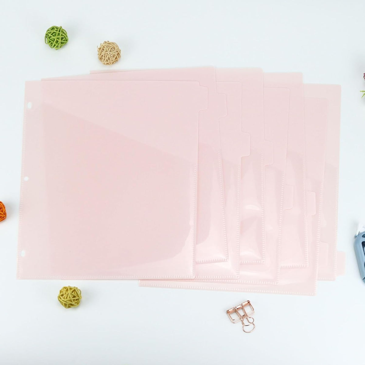 Binder Dividers with Pockets, Index Dividers for 3‑Ring Binders