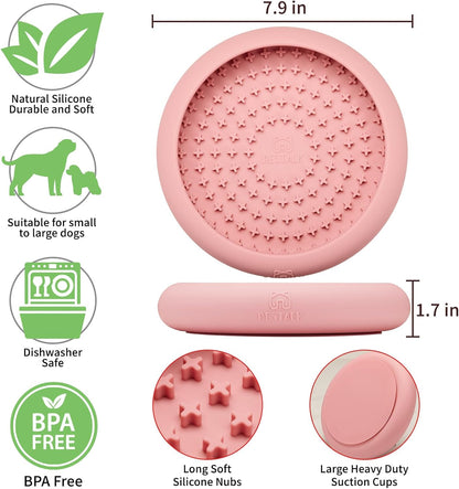 Dog Lick Bowl, Anxiety Relief Slow Feeder Dog Lick Mat Treat Dispenser, Non-Slip Licking Bowl Enrichment Toys, BPA Free Silicone, Dishwasher Safe