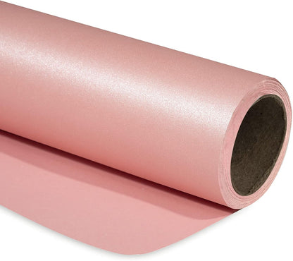 Pink Gift Wrapping Paper - Solid Color Pearly Shiny Silk Paper for Mother's Day, Valentine's Day, Wedding, Birthday, Baby Shower Girls, Bridal Shower, Anniversary, Easter - 17 Inch X 32.8 Feet