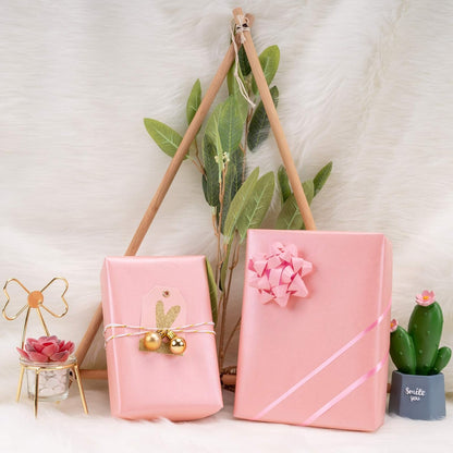Pink Gift Wrapping Paper - Solid Color Pearly Shiny Silk Paper for Mother's Day, Valentine's Day, Wedding, Birthday, Baby Shower Girls, Bridal Shower, Anniversary, Easter - 17 Inch X 32.8 Feet