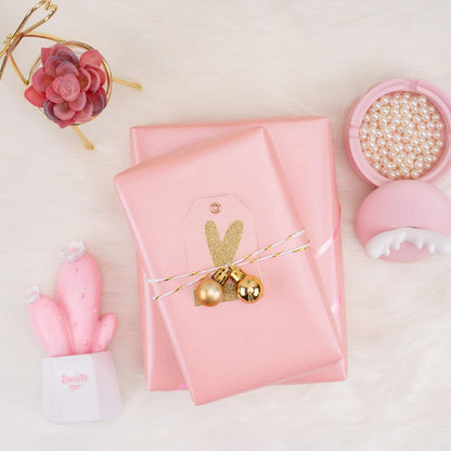 Pink Gift Wrapping Paper - Solid Color Pearly Shiny Silk Paper for Mother's Day, Valentine's Day, Wedding, Birthday, Baby Shower Girls, Bridal Shower, Anniversary, Easter - 17 Inch X 32.8 Feet
