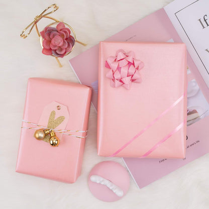 Pink Gift Wrapping Paper - Solid Color Pearly Shiny Silk Paper for Mother's Day, Valentine's Day, Wedding, Birthday, Baby Shower Girls, Bridal Shower, Anniversary, Easter - 17 Inch X 32.8 Feet