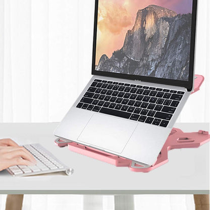 Ergonomic Adjustable Laptop Stand Riser, Portable Notebook Holder Mount for MacBook, Dell, Thinkpad & More 10-15.6" - Pink