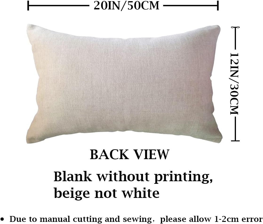 Blessed Lumbar Throw Pillow Covers Farmhouse Rustic Decorative Rectangular/Waist Pillowcases 12 x 20 Inch Front/Porch Decor Cushion Covers Housewarming Gifts (Pink)