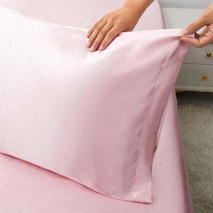 Satin Pillowcase King Set of 2, Ultra Soft & Silky Satin Pillow Cases for Hair and Skin, Wrinkle Fade Resistant Pillow Covers with Envelope Closure (Blush Pink)