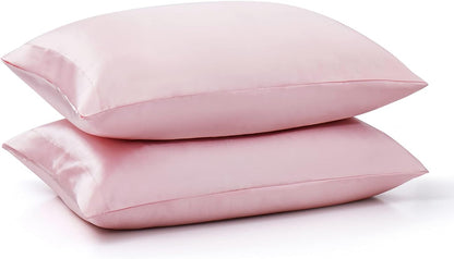 Satin Pillowcase King Set of 2, Ultra Soft & Silky Satin Pillow Cases for Hair and Skin, Wrinkle Fade Resistant Pillow Covers with Envelope Closure (Blush Pink)