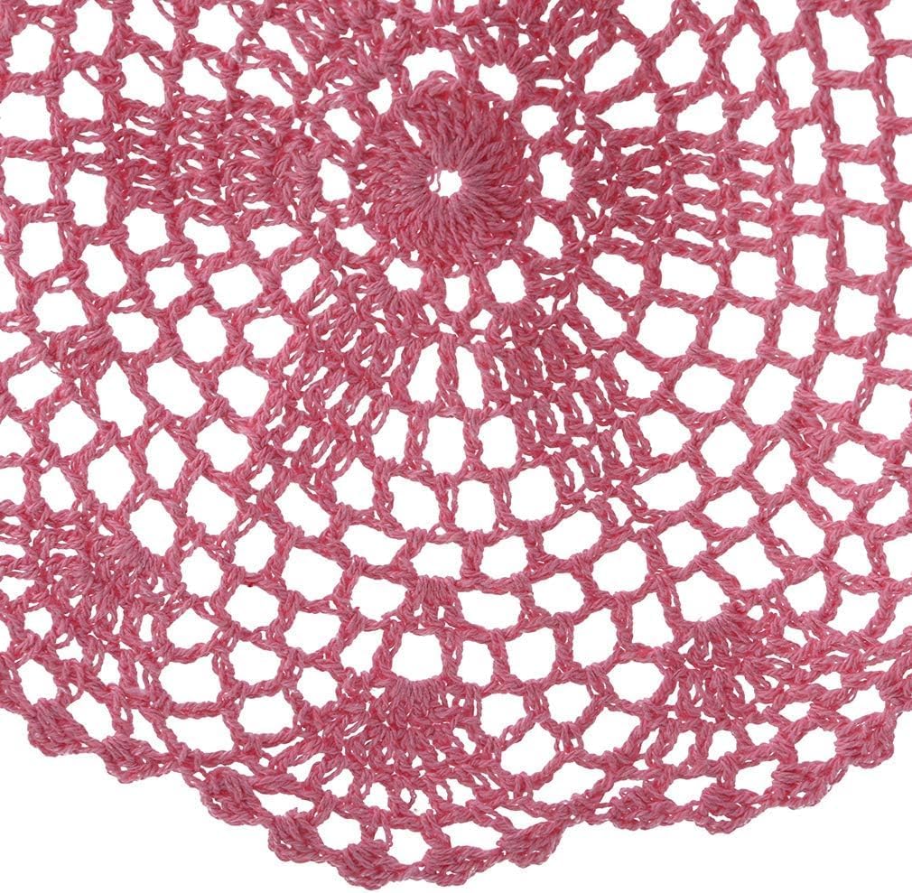 Pink Round Lace Doily Placemat Hand Crochet Floral Table Mat Home Accessories Place Mats Kitchen and Table Linens