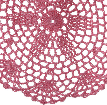 Pink Round Lace Doily Placemat Hand Crochet Floral Table Mat Home Accessories Place Mats Kitchen and Table Linens