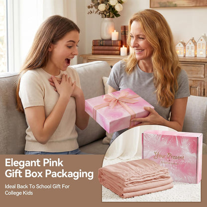 College Dorm Bed Skirt Twin XL 36 Inch Drop, Blush Pink Elastic Bedskirt
