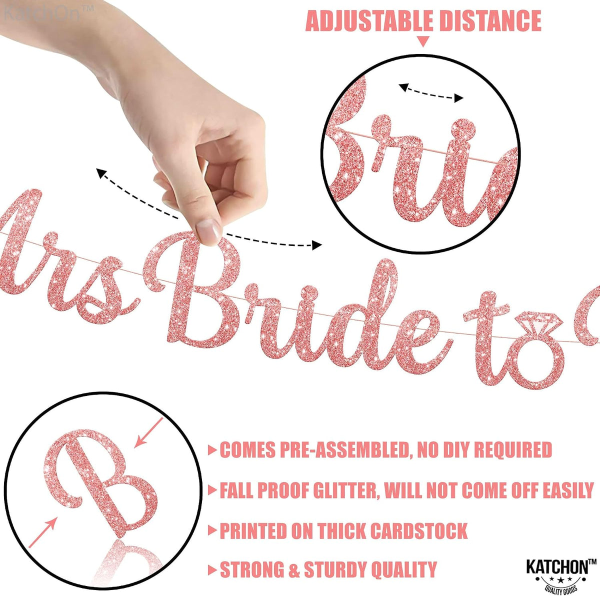 Glitter Miss to Mrs Bride to Be Banner 10 Ft Engagement Party Decor