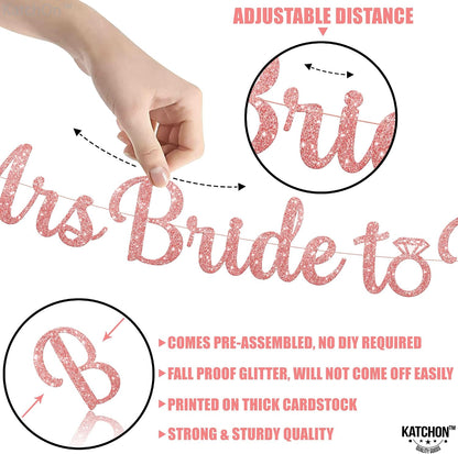Glitter Miss to Mrs Bride to Be Banner 10 Ft Engagement Party Decor