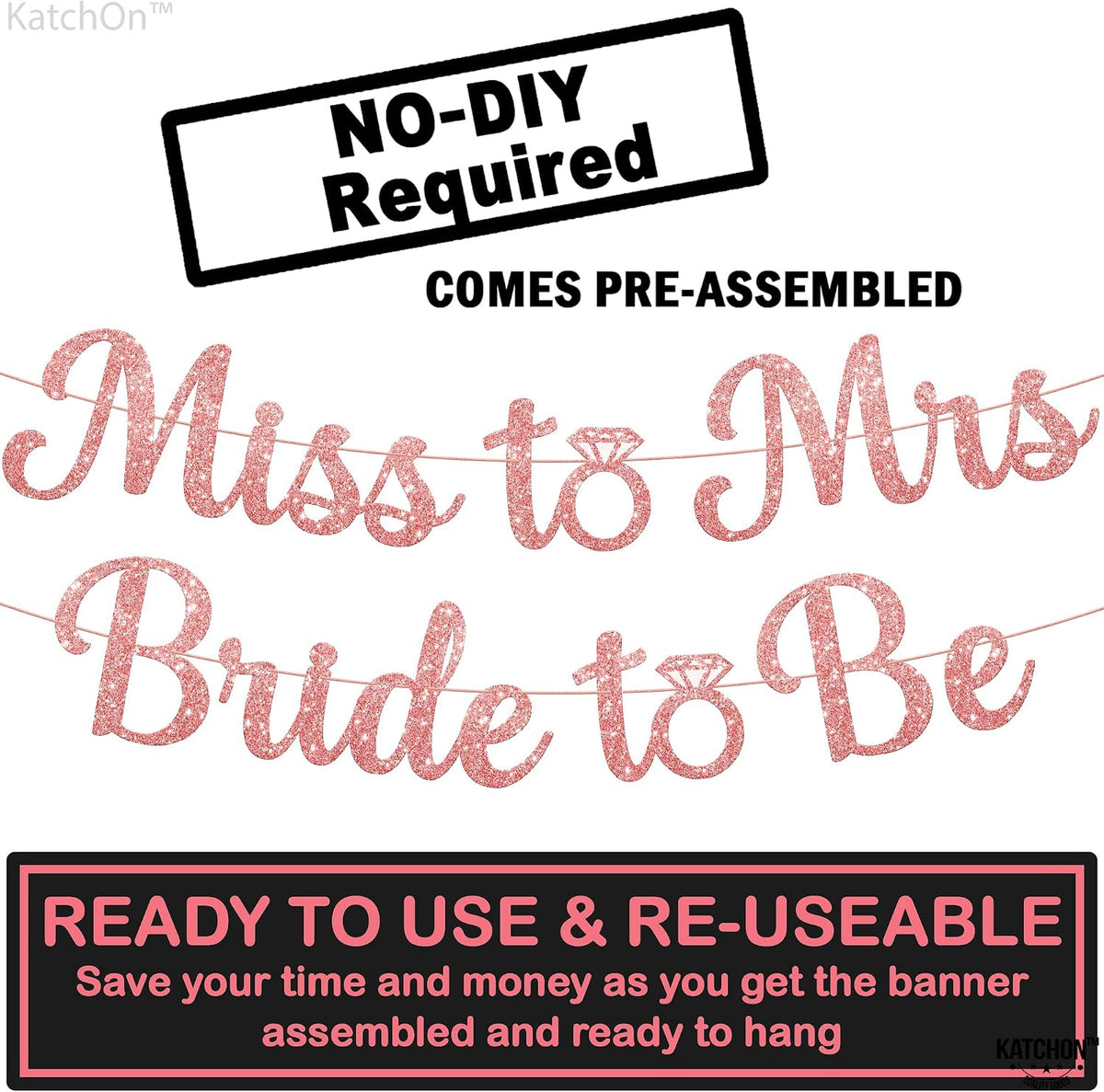 Glitter Miss to Mrs Bride to Be Banner 10 Ft Engagement Party Decor