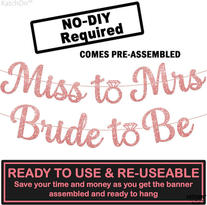 Glitter Miss to Mrs Bride to Be Banner 10 Ft Engagement Party Decor