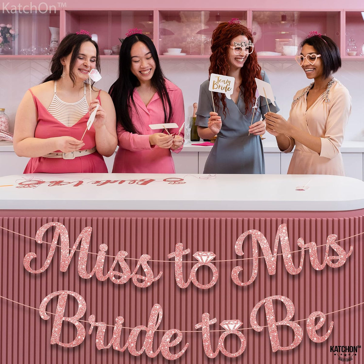 Glitter Miss to Mrs Bride to Be Banner 10 Ft Engagement Party Decor