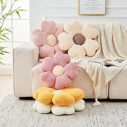 Flower Throw Pillow, Cute Flower Shaped Pillow Decorative Throw Pillow for Bed Couch, Soft Daisy Pillows Floor Seating Cushion Cushions (14.9 Inch Light Pink)
