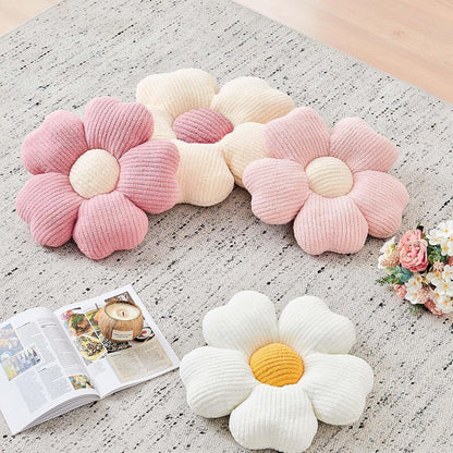 Flower Throw Pillow, Cute Flower Shaped Pillow Decorative Throw Pillow for Bed Couch, Soft Daisy Pillows Floor Seating Cushion Cushions (14.9 Inch Light Pink)