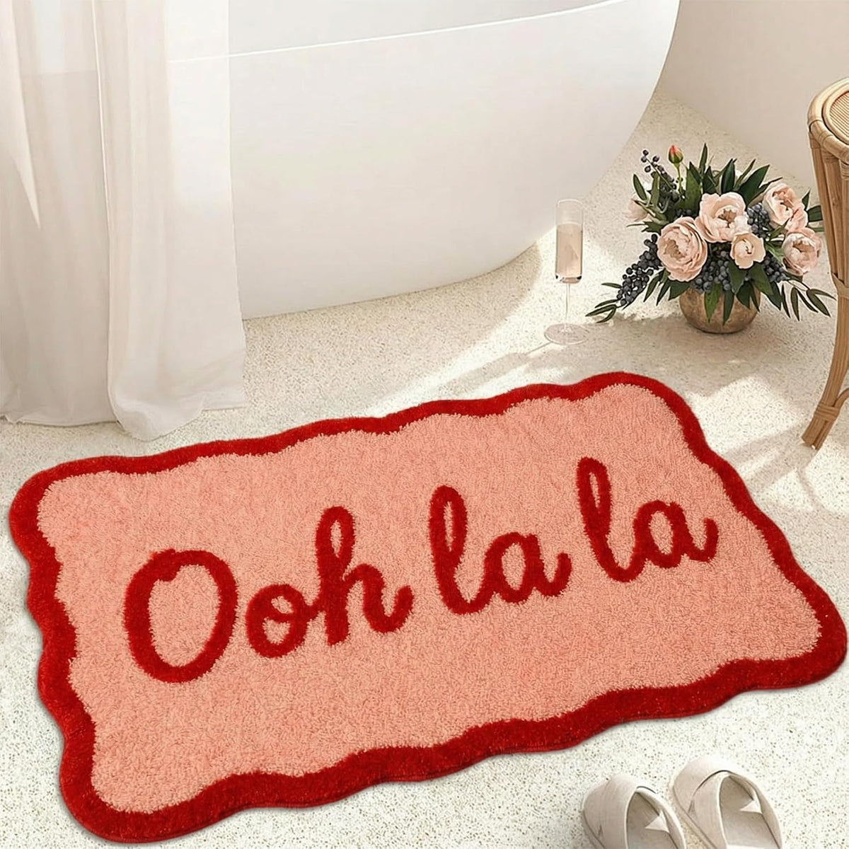 Pink Bathroom Rugs 20 x 31 Inch Ooh La La Funny Bath Mat
