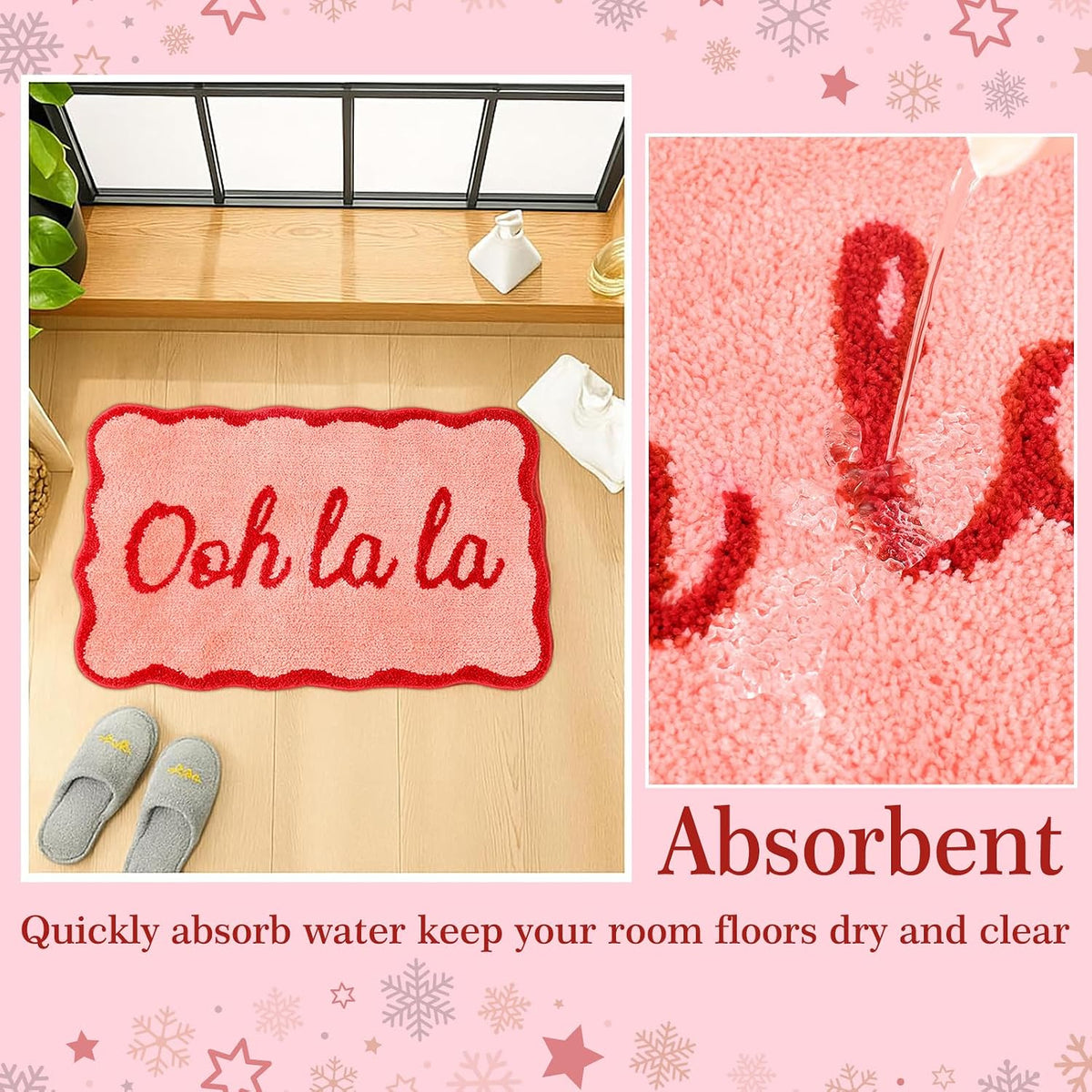 Pink Bathroom Rugs 20 x 31 Inch Ooh La La Funny Bath Mat