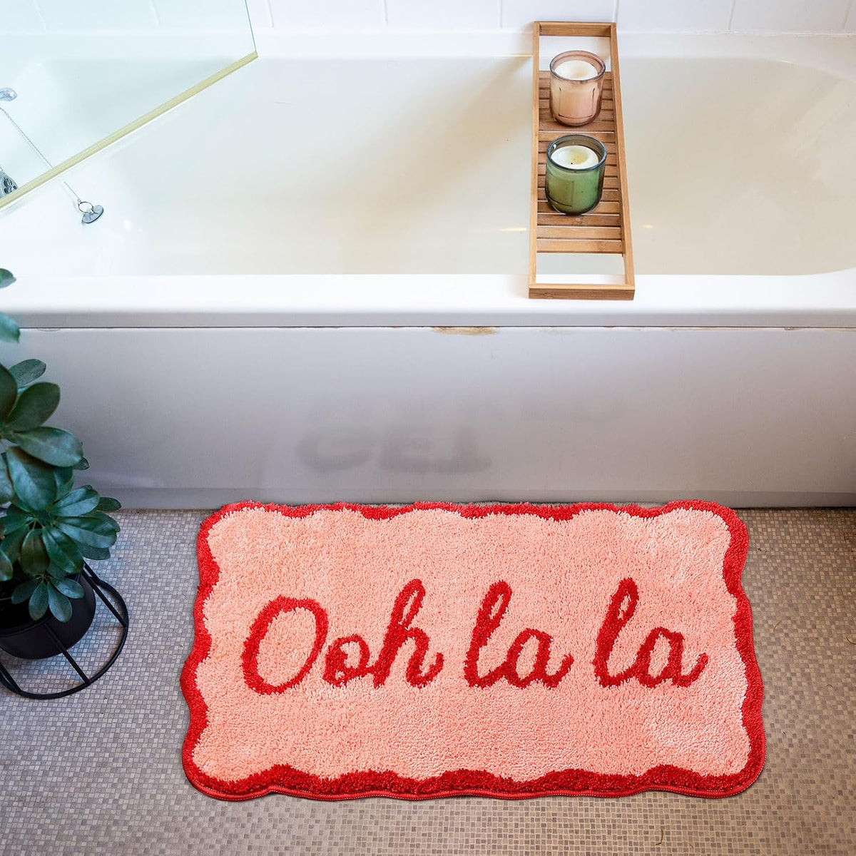 Pink Bathroom Rugs 20 x 31 Inch Ooh La La Funny Bath Mat